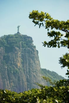 Brazil, monument and Christ the Redeemer on mountain for tourism, sightseeing and travel destination. Traveling, global architecture and statue, sculpture and city landmark on Rio de Janeiro on hill