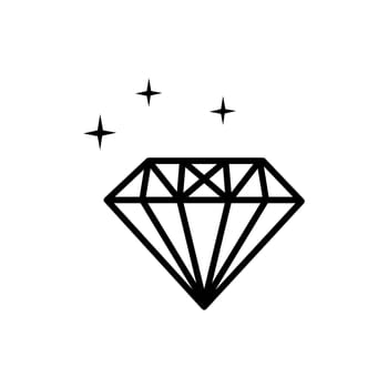 Diamond icon vector. Crystal sign, Brilliant symbol.