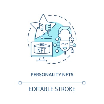 Personality NFTs turquoise concept icon
