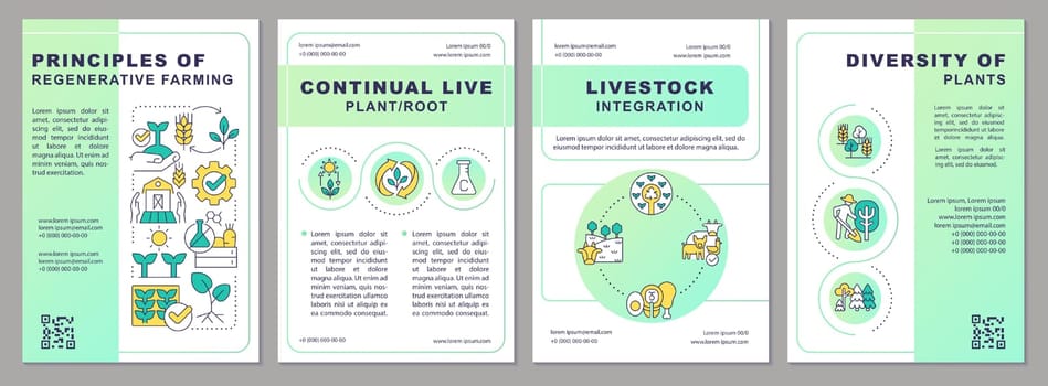 Principles of regenerative farming green gradient brochure template