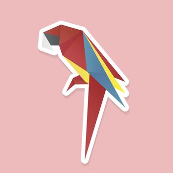 Colorful parrot origami vector paper craft