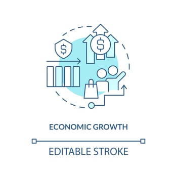 Economic growth turquoise concept icon