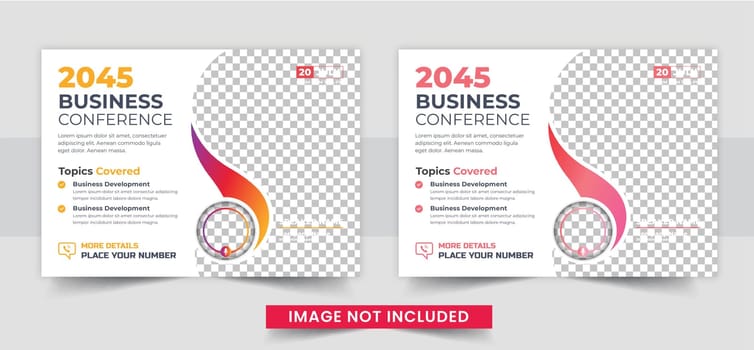 Corporate horizontal business conference flyer template, Business conference flyer template design