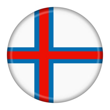 Faroe Islands flag button 3d illustration with clipping path