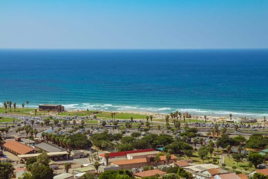 Aerial view of Tel Aviv promenade