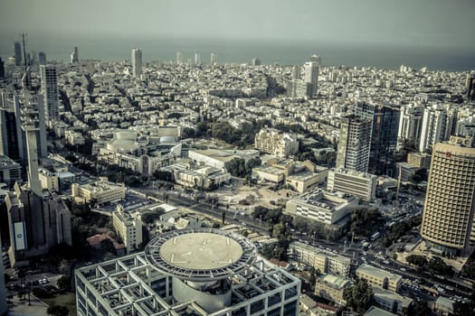 Aerial view of the City of Tel Aviv, Israel
