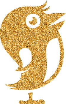 Gold Glitter Icon - Tweet bird