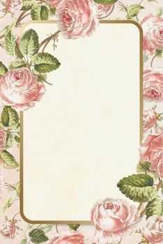 Floral frame vector vintage hand drawn