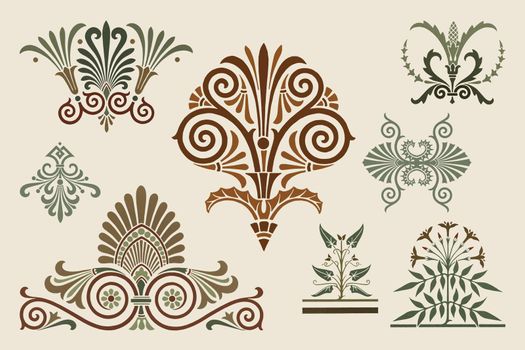Greek ornamental element vector pack