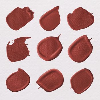 Metallic red brush stroke collection vector