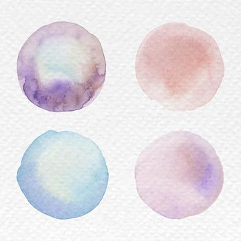 Round faded watercolor set vector