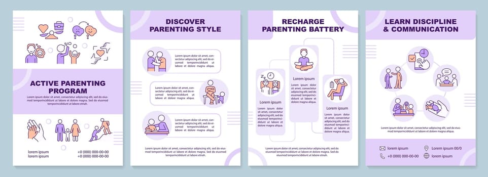Active parenting program purple brochure template