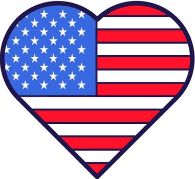 American Flag Festive Patriot Heart