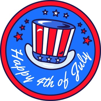 Happy July 4th American Festive Flag Sticker