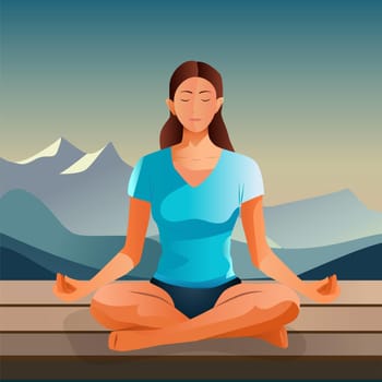 girl meditating in the mountains relaxation meditation relaxation enlightenment buddhism