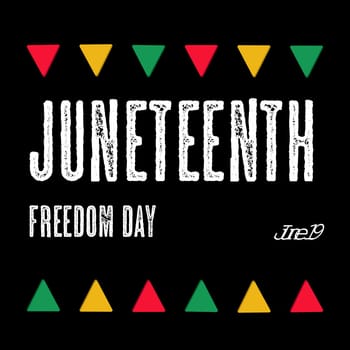 juneteenth holiday silhouette struggle freedom equality vector banner flag green yellow black