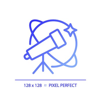 Astronomy and STEM pixel perfect gradient linear vector icon