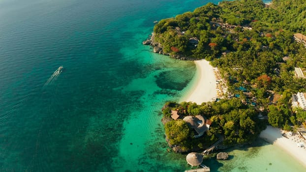 Boracay island with white sandy beach, Philippines