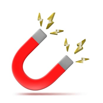 Red Horseshoe U-Shaped Magnet With Sparks Effects