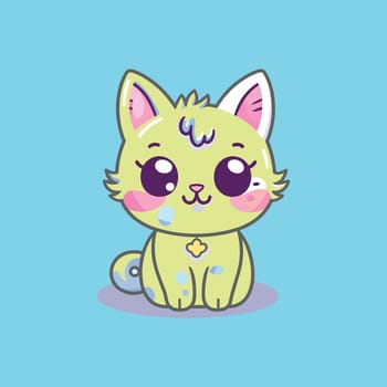 Adorable and cute kawaii cat