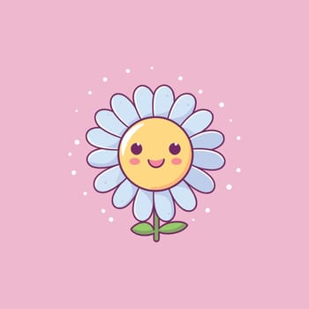 Flower cartoon character with a cute smile