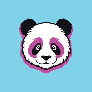 vector cute fluffy panda face