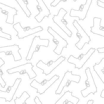 Outline contour of guns seamless pattern