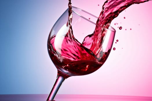 party red wine gradient merlot closeup liquid background glass drink alcohol. Generative AI.
