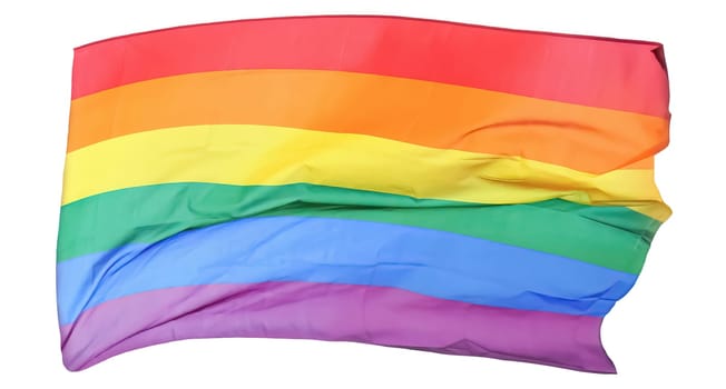 The rainbow flag, gay pride or LGBTQ symbol isolated on white background
