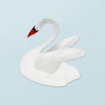White swan vintage illustration vector