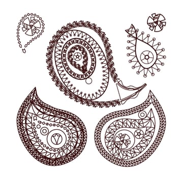 Henna indian tattoo doodle elements 