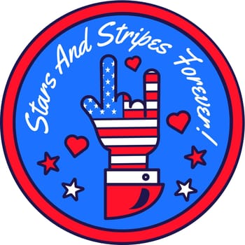 USA Stars Stripes Forever American Flag Circle