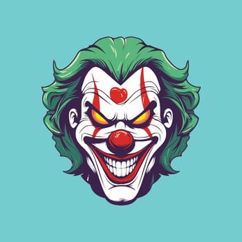 joker face with green hair vector illustration