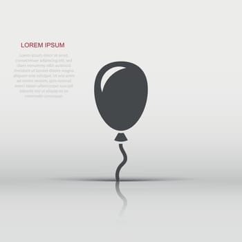 Air balloon flat vector icon. Birthday baloon illustration on white isolated background. Balloon business concept.