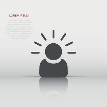Mind people icon in flat style. Human frustration vector illustration on white isolated background. Mind thinking business concept.