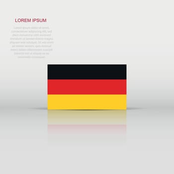 Germany flag icon in flat style. National sign vector illustration. Politic business concept.