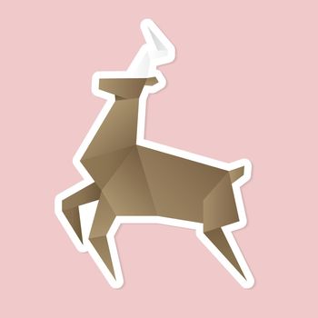 Handmade deer origami animal craft vector