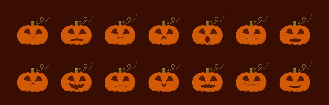 pumpkins with different facial expressions