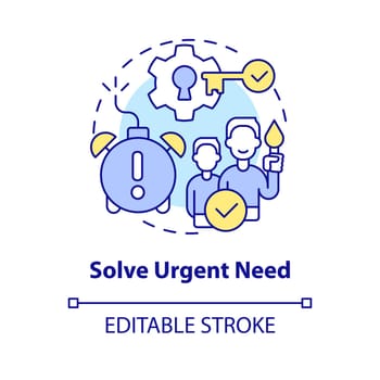 Solve urgent need concept icon