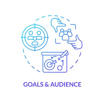 Goals and audience blue gradient concept icon
