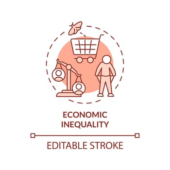 Economic inequality red concept icon