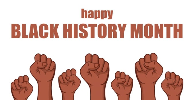 Black History Month. African American History arm fist vector illustration.