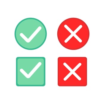 checkboxes yes and no square and round simple vector