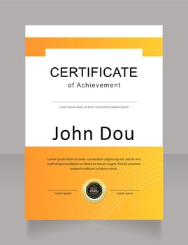 Psychology student achievement certificate design template