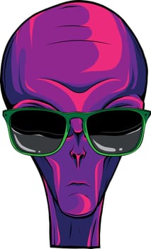 Alien head. vector illustration design of extraterrestrial humanoid