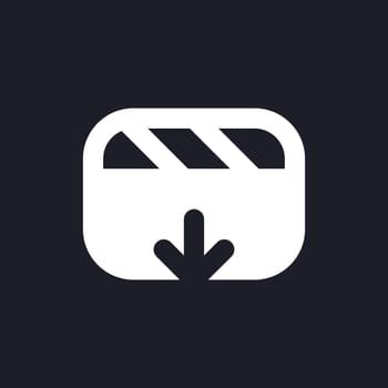 Import video file white pixel perfect solid ui icon