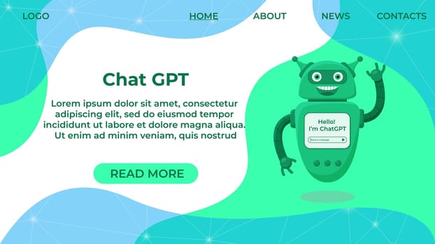 Cute robot Chat GPT waving hand
