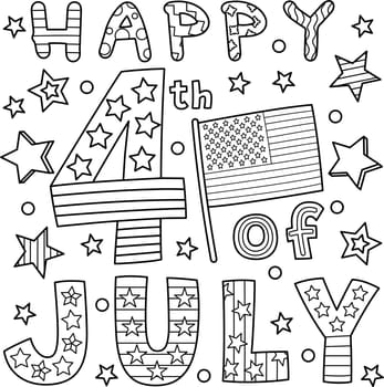 Happy 4th of July Coloring Page for Kids
