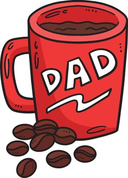 Mug with Coffee and Coffee Beans Cartoon Clipart