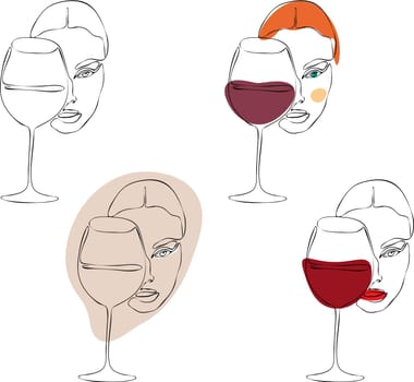 Women with glass of wine